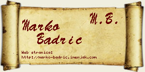 Marko Badrić vizit kartica